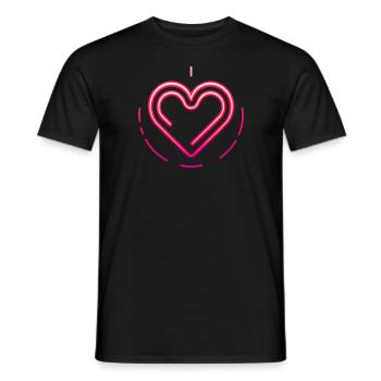 Neon Love Pulse - Männer T-Shirt - Schwarz - Vorne - AI Model Male 178 light (178cm)