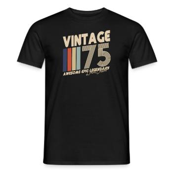 1975 - Men's T-Shirt - black - Front - AI Model Male 178 light (178cm)
