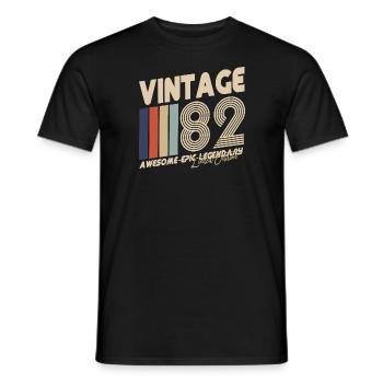 82 - Men's T-Shirt - black - Front - AI Model Male 178 light (178cm)