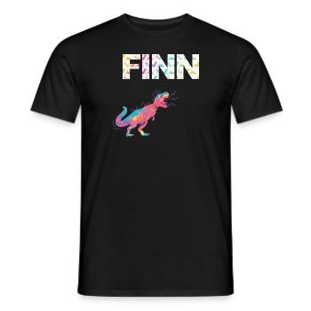 FINN - Schöner Jungen Name mit Dinosaurier - Männer T-Shirt - Schwarz - Vorne - AI Model Male 178 light (178cm)