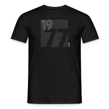 Fabriqué en 1977 Rétro moderniste Design Cadeau d’anniversaire - T-shirt homme - noir - Devant - AI Model Male 178 light (178cm)
