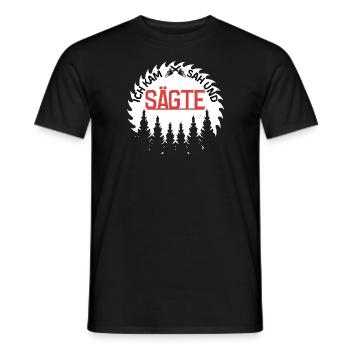 I came, saw and sawed – pure carpenter's humour! - Men's T-Shirt - black - Front - AI Model Male 178 light (178cm)