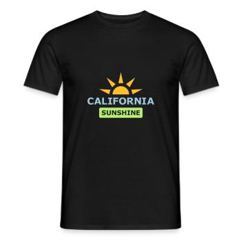 ★ couleurs de conception interchangeables ★ California Sunshine - T-shirt homme - noir - Devant - AI Model Male 178 light (178cm)