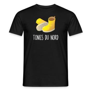 tongs du nord - T-shirt homme - noir - Devant - AI Model Male 178 light (178cm)