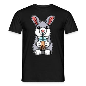 Kawaii Bubble Tea Hase - Männer T-Shirt - Schwarz - Vorne - AI Model Male 178 light (178cm)