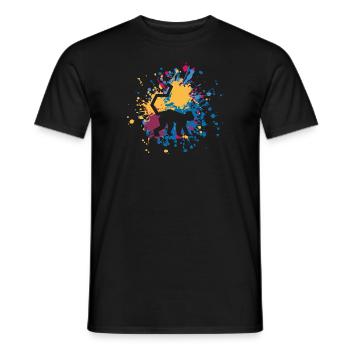 Éclaboussure de couleur de singe - T-shirt homme - noir - Devant - AI Model Male 178 light (178cm)