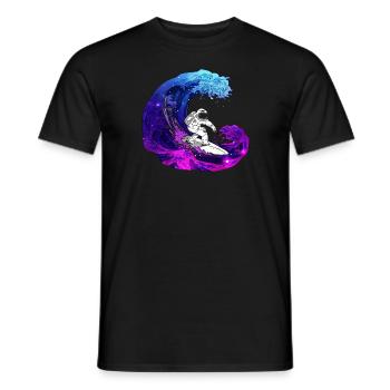 Astronaut Surfer - Mond & Weltall - Männer T-Shirt - Schwarz - Vorne - AI Model Male 178 light (178cm)