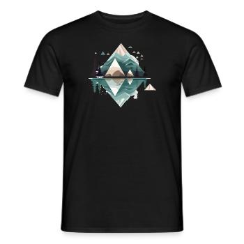 Montagnes minimalistes - T-shirt homme - noir - Devant - AI Model Male 178 light (178cm)