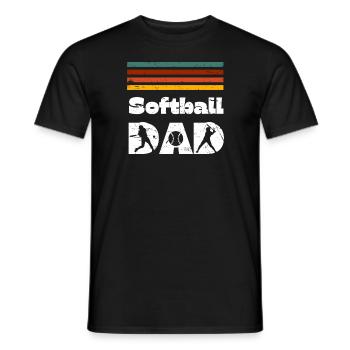 Retro Softball Papa Vatertag Familie Matching Pla - Männer T-Shirt - Schwarz - Vorne - AI Model Male 178 light (178cm)