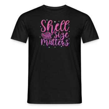 Shell size matters - Men's T-Shirt - black - Front - AI Model Male 178 light (178cm)