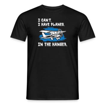 pilote je peux t j’ai des avions dans le hangar - T-shirt homme - noir - Devant - AI Model Male 178 light (178cm)