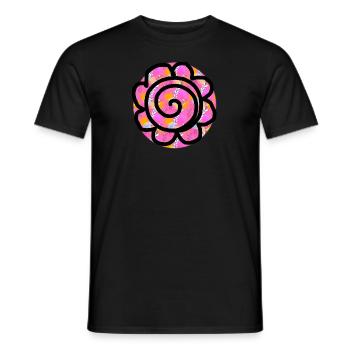Spiral flower - Men's T-Shirt - black - Front - AI Model Male 178 light (178cm)