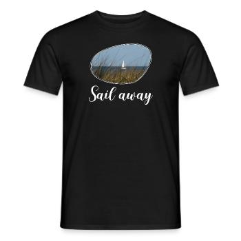 Sail away - Men's T-Shirt - black - Front - AI Model Male 178 light (178cm)