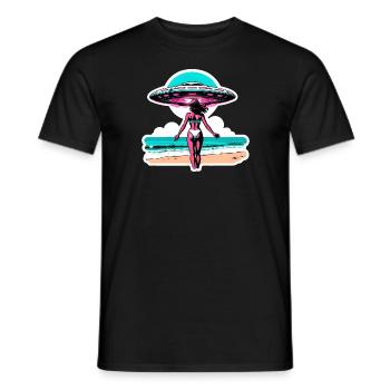 UFO-Begegnung während der Sommerferien. - Männer T-Shirt - Schwarz - Vorne - AI Model Male 178 light (178cm)