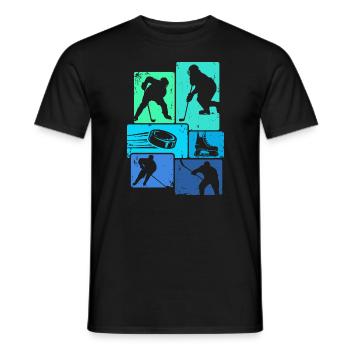 Hockey Retro Hockey Hockey Players - Men's T-Shirt - black - Front - AI Model Male 178 light (178cm)