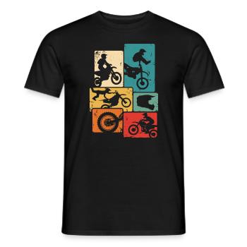 Dirt Bike Motocross Retro Enduro Supermoto - Männer T-Shirt - Schwarz - Vorne - AI Model Male 178 light (178cm)