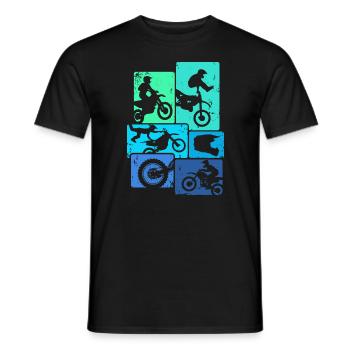 Dirt Bike Motocross Retro Enduro Supermoto - T-shirt homme - noir - Devant - AI Model Male 178 light (178cm)