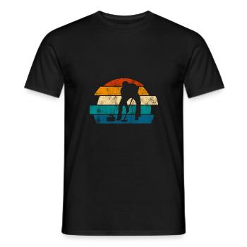 Curling sur glace Curling Retro Cadeau - T-shirt homme - noir - Devant - AI Model Male 178 light (178cm)