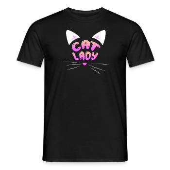 Cat Lady Funny Fur Mom Cat Lover T-Shirt - Männer T-Shirt - Schwarz - Vorne - AI Model Male 178 light (178cm)