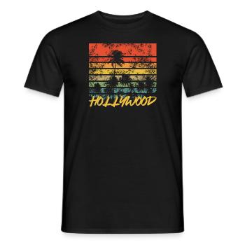 Palms Rétro Hollywood - T-shirt homme - noir - Devant - AI Model Male 178 light (178cm)