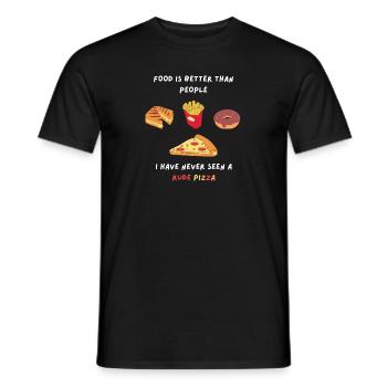 La nourriture est meilleure que les gens drôles en disant chemise - T-shirt homme - noir - Devant - AI Model Male 178 light (178cm)