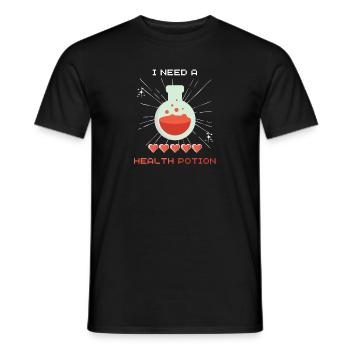 I need a health potion gaming pixel Shirt - Männer T-Shirt - Schwarz - Vorne - AI Model Male 178 light (178cm)