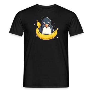 Süßer Pinguin auf einer Banane - Männer T-Shirt - Schwarz - Vorne - AI Model Male 178 light (178cm)