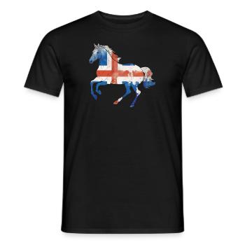 Cheval islandais Motif islandais T-shirt drapeau islandais - T-shirt homme - noir - Devant - AI Model Male 178 light (178cm)
