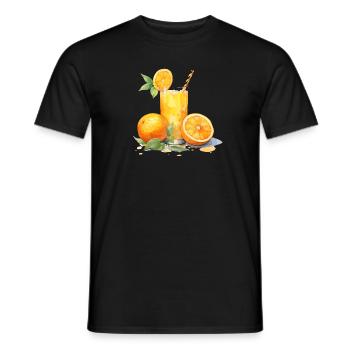 le jus d’orange frais - T-shirt homme - noir - Devant - AI Model Male 178 light (178cm)