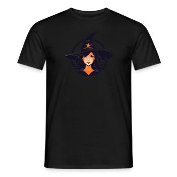 Halloween witches with hat - Men's T-Shirt - black - Front - AI Model Male 178 light (178cm)
