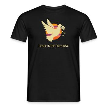 friedenstaube herbstfarben statement frieden 2 - Männer T-Shirt - Schwarz - Vorne - AI Model Male 178 light (178cm)