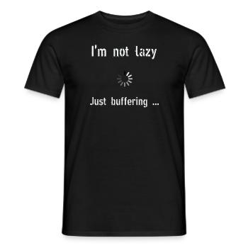 Ich bin nicht faul, ich bin im Puffermodus - Männer T-Shirt - Schwarz - Vorne - AI Model Male 178 light (178cm)