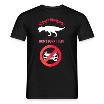 Respect dinosaurs don't burn them - Männer T-Shirt - Schwarz - Vorne - AI Model Male 178 light (178cm)