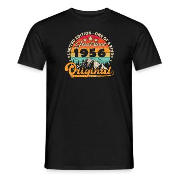Vintage Born 1956 Geburtstagsgeschenk. - Männer T-Shirt - Schwarz - Vorne - AI Model Male 178 light (178cm)
