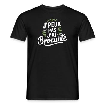 J'peux pas, j'ai brocante - T-shirt homme - noir - Devant - AI Model Male 178 light (178cm)