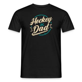 Field Hockey Dad Field Hockey Player Hockey Father Papa - Men's T-Shirt - black - Front - AI Model Male 178 light (178cm)