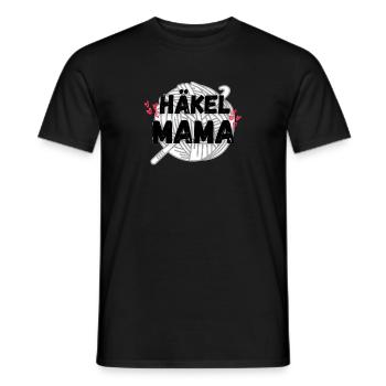 Häkelmama! Häkeln Mutter rote herzen grau weiß - Männer T-Shirt - Schwarz - Vorne - AI Model Male 178 light (178cm)