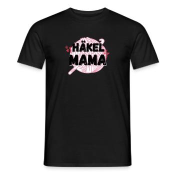Häkelmama! Häkeln Mutter rote herzen rosa pink - Männer T-Shirt - Schwarz - Vorne - AI Model Male 178 light (178cm)
