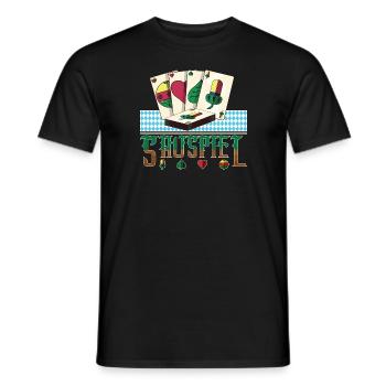 Sauspiel Schafkopf Karten Bayrisches Kartenspiel - Männer T-Shirt - Schwarz - Vorne - AI Model Male 178 light (178cm)