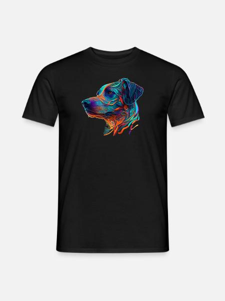 Rhodesian Ridgeback Hunderasse als Hundekopf - Männer T-Shirt - Schwarz