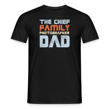 Le père photographe de famille en chef - T-shirt homme - noir - Devant - AI Model Male 178 light (178cm)