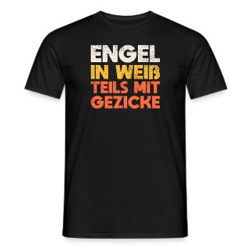 Engel In Weiß, Teils Mit Gezicke - Männer T-Shirt - Schwarz - Vorne - AI Model Male 178 light (178cm)