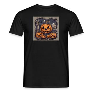 Halloween_Kürbis - T-shirt homme - noir - Devant - AI Model Male 178 light (178cm)
