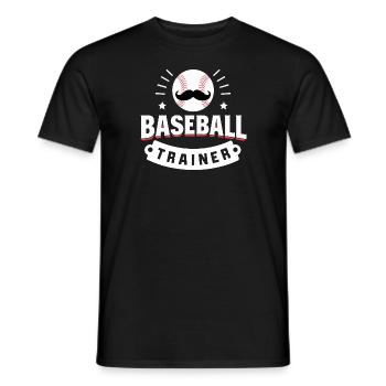 Baseball Mustache Trainer | Coach Geschenk | Sport - Männer T-Shirt - Schwarz - Vorne - AI Model Male 178 light (178cm)