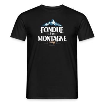 Fondue à la montagne - T-shirt homme - noir - Devant - AI Model Male 178 light (178cm)