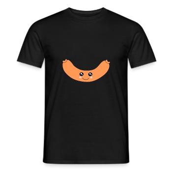 Kawaii, saucisses, saucisses, boucher - T-shirt homme - noir - Devant - AI Model Male 178 light (178cm)