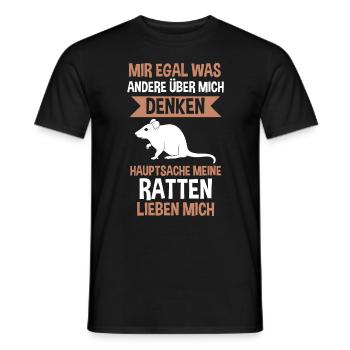 Ratte Haustier Nagetier Ratte - Männer T-Shirt - Schwarz - Vorne - AI Model Male 178 light (178cm)