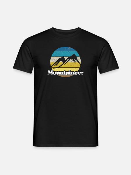 Retro Style Print "Mountaineer" - Men's T-Shirt - black