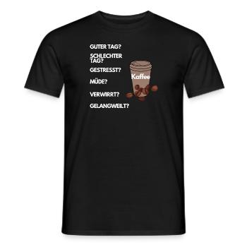 Kaffee, passend zu jeder stimmungslage. - Männer T-Shirt - Schwarz - Vorne - AI Model Male 178 light (178cm)