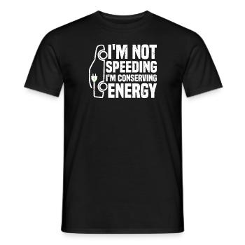Ich fahre nicht zu schnell, ich spare Energie EV-Fahrzeug - Männer T-Shirt - Schwarz - Vorne - AI Model Male 178 light (178cm)